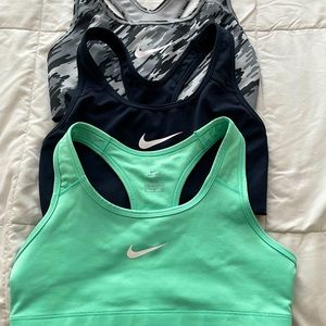 3 Nike dri fit sports bras small